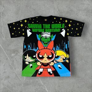 Powerpuff Girls Cartoon Network AOP Size XL Double Sided Short Sleeve T-Shirt